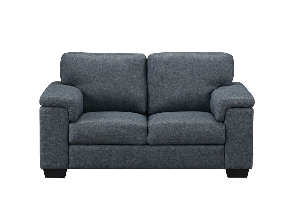 Contemporary urban design gray fabric loveseat by Global