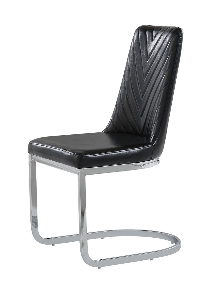 Black chevron detail dining chair by Global