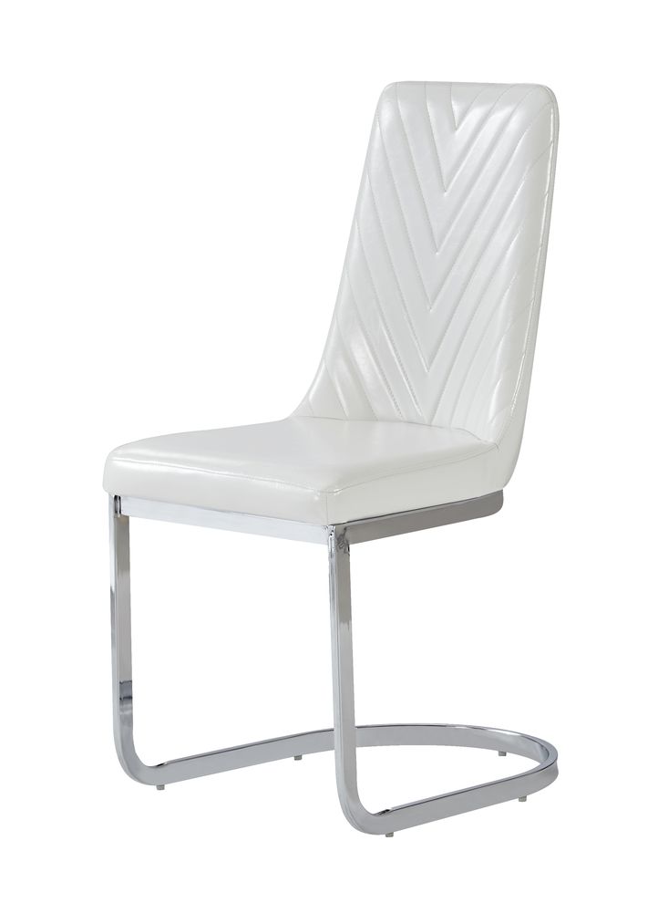 White chevron detail dining chair by Global