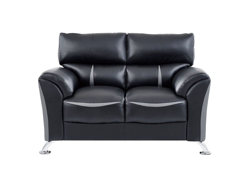 Black pvc casual style affordable loveseat by Global