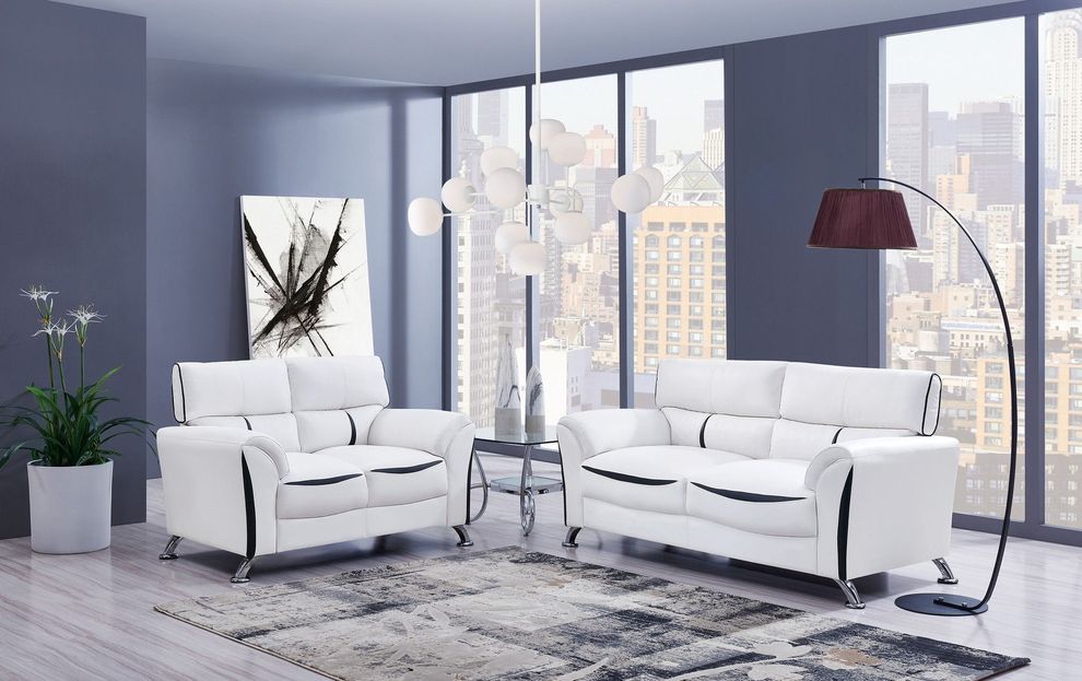 White pvc casual style affordable sofa by Global