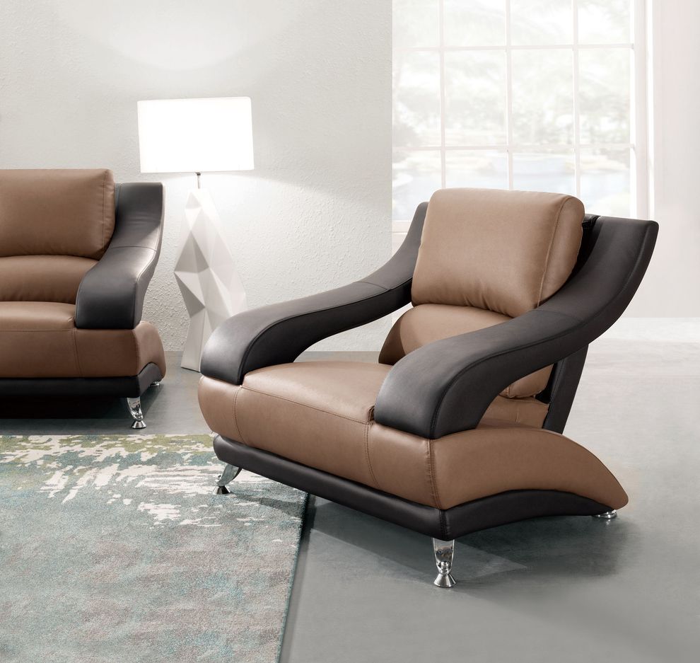 Bonded leather chair, two-toned by Global