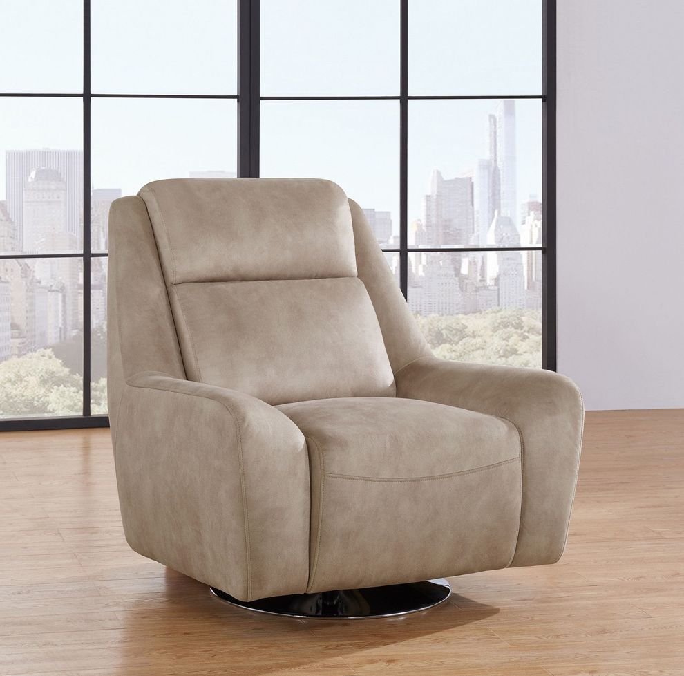 Cream leather-like material rotating chair by Global