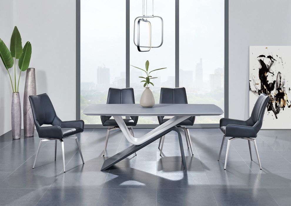 Two-toned gray contemporary dining table by Global
