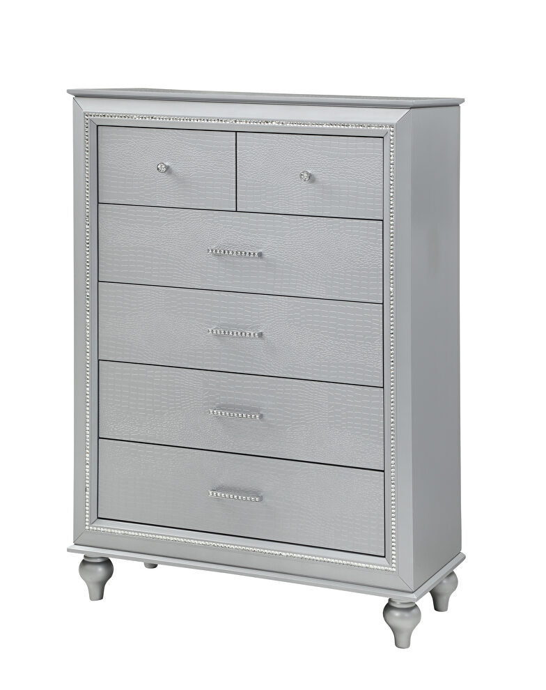 Silver finish wood chest by Galaxy