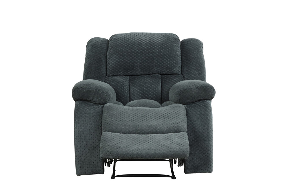 Green chennille upholstery manual reclining chair by Galaxy