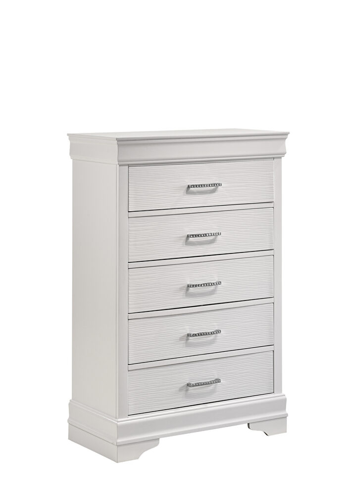 White finish acacia wood chest by Galaxy