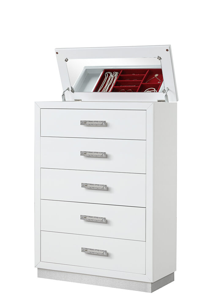 White finish 5-drawer chest by Galaxy