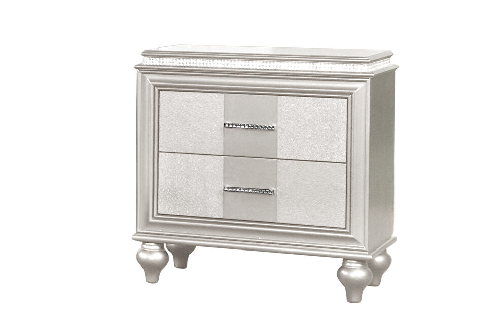 Beautiful contemporary nightstand in white finish by Galaxy