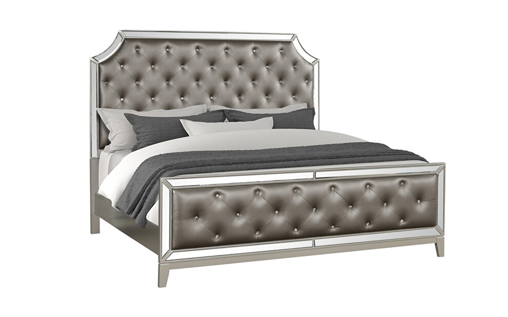 Glamorous hollywood look the mirror front cases king bed by Galaxy
