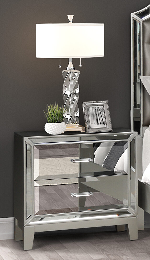 Glamorous hollywood look the mirror front cases nightstand by Galaxy