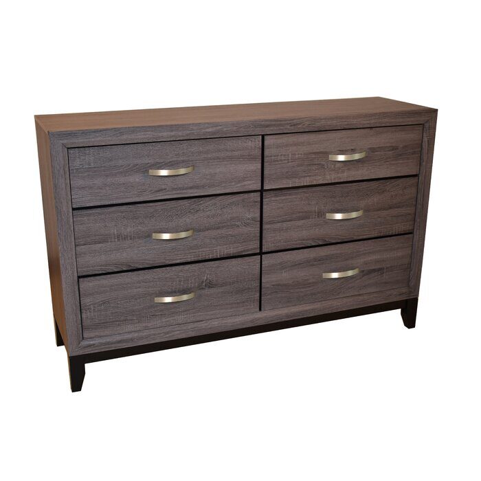 Gray rustic finish wood clean midcentury lines dresser by Galaxy