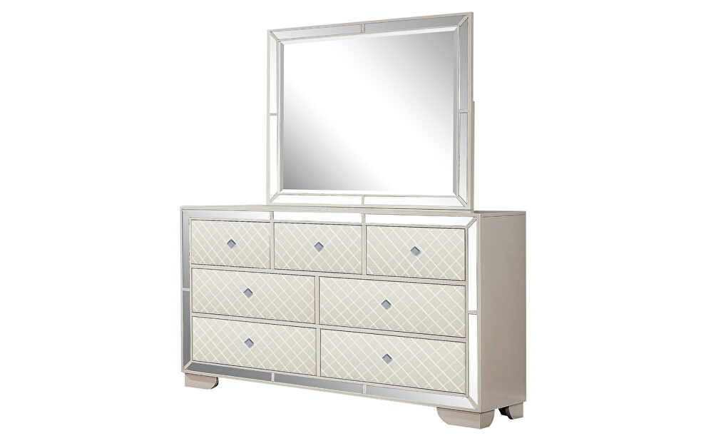 Contemporary dresser in the elegant park beige finish by Galaxy