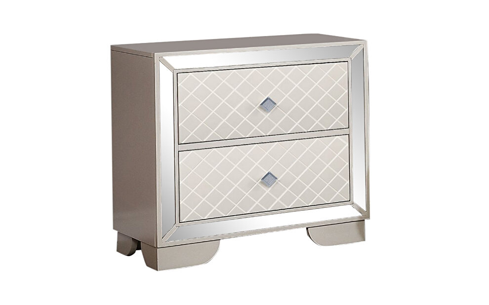 Contemporary nightstand in the elegant park beige finish by Galaxy