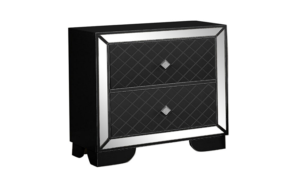 Contemporary nightstand in the elegant black finish by Galaxy