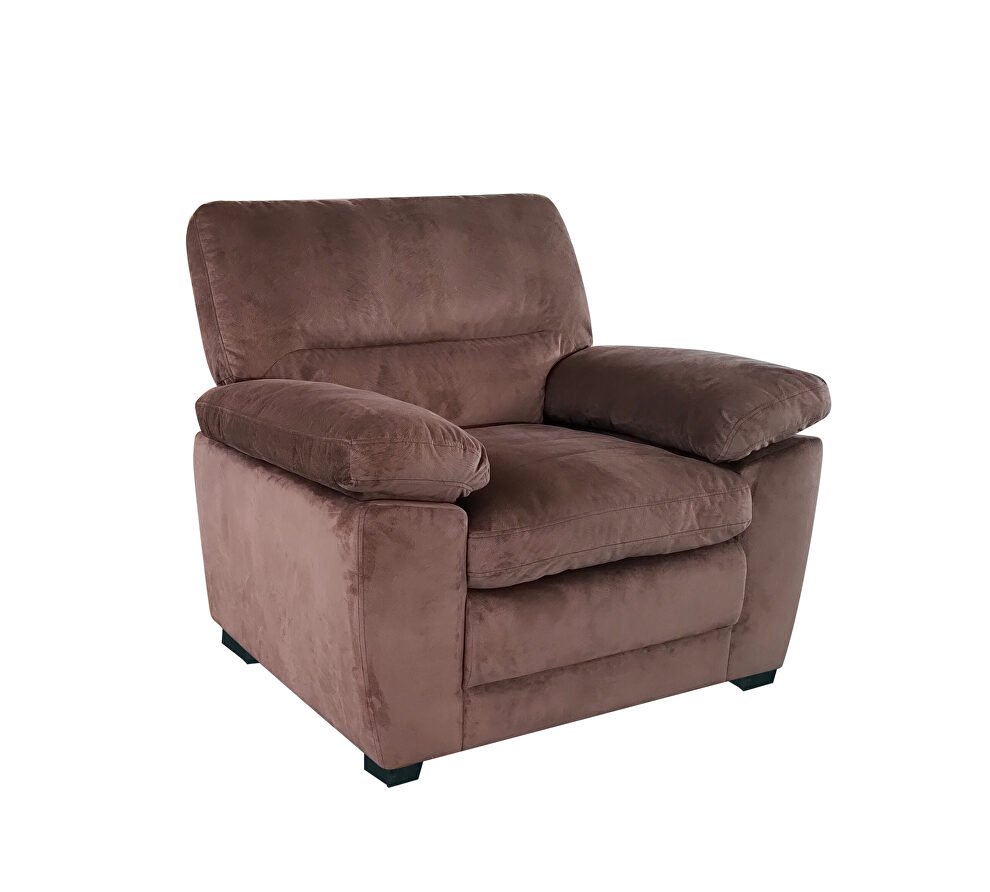 Brown finish upholstery luxurious velvet chair by Galaxy