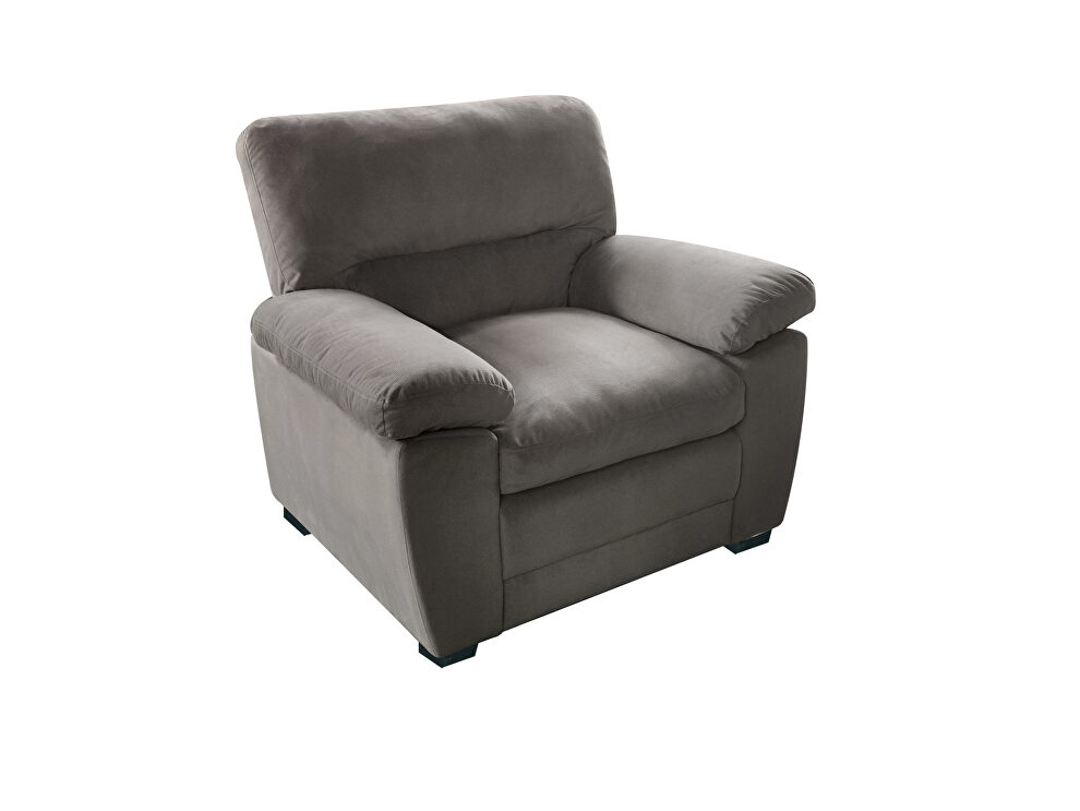 Gray finish upholstery luxurious velvet chair by Galaxy