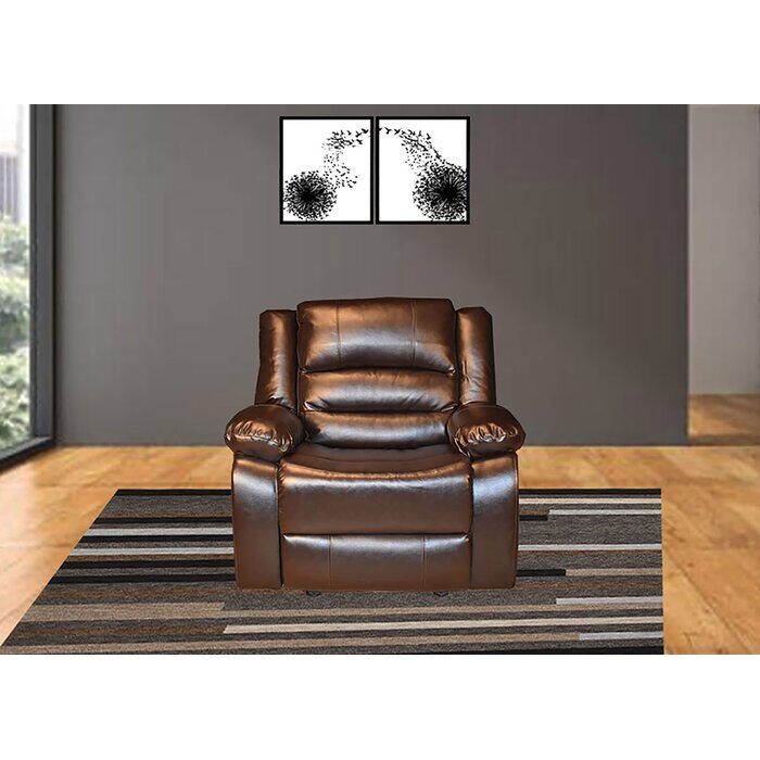 Espresso finish air leather upholstery manual reclining chair by Galaxy