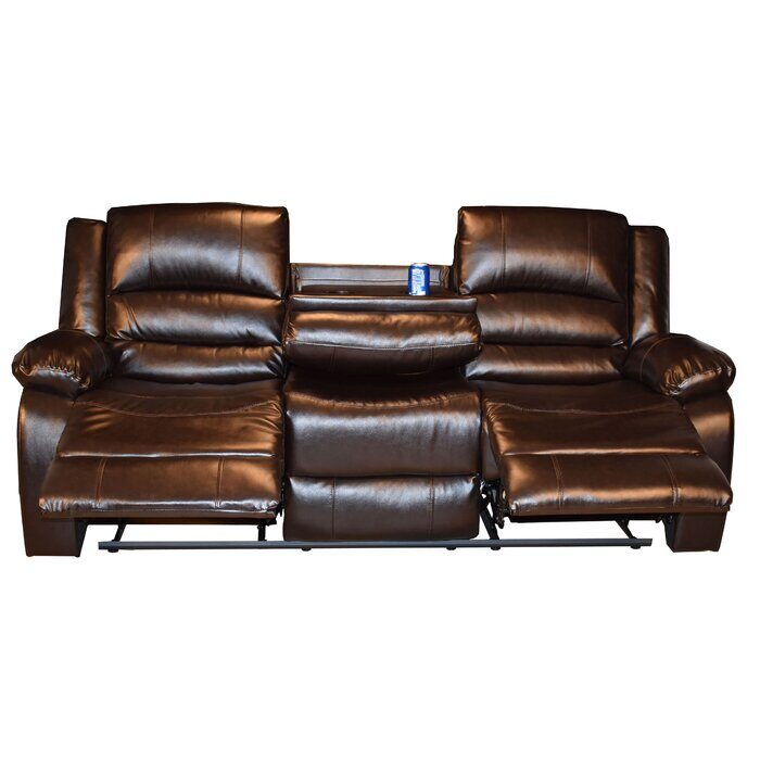 Espresso finish air leather upholstery manual reclining loveseat by Galaxy
