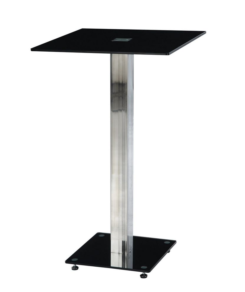 Square black glass bar table by Global