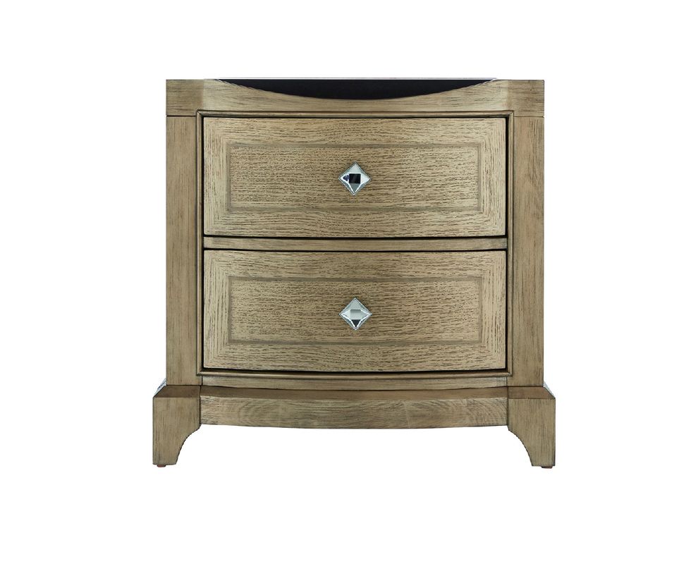 Antique gold finish nightstand by Global