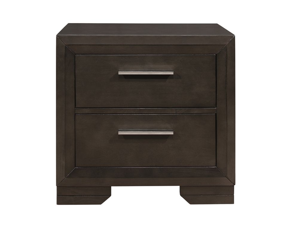 Rubberwood espresso nightstand in casual style by Global