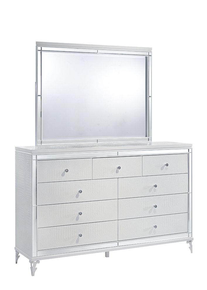 Royal style white/metallic silver dresser by Global