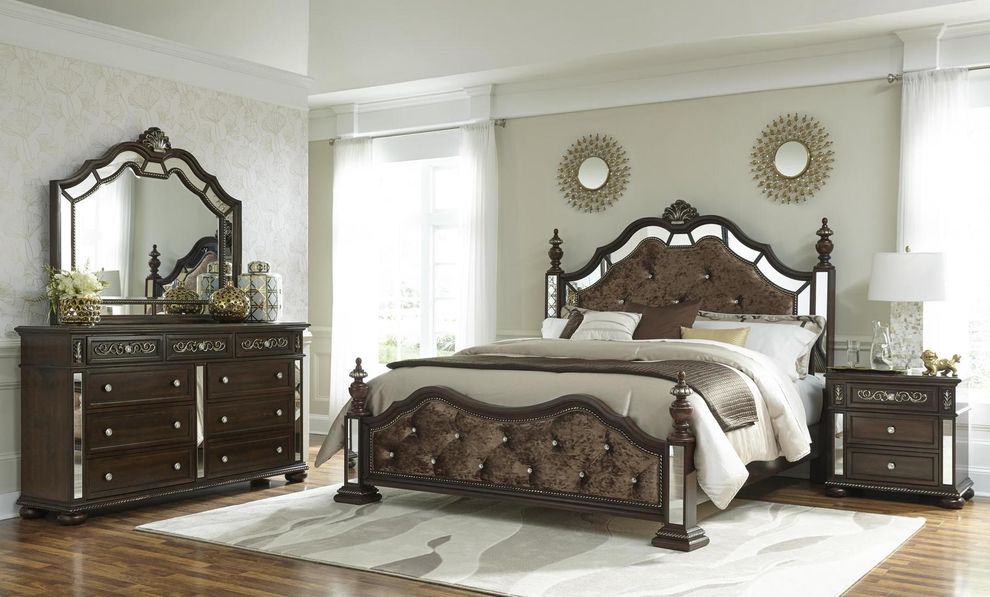 Deep brown tranditional style full bed by Global