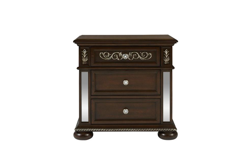 Deep brown tranditional style nightstand by Global