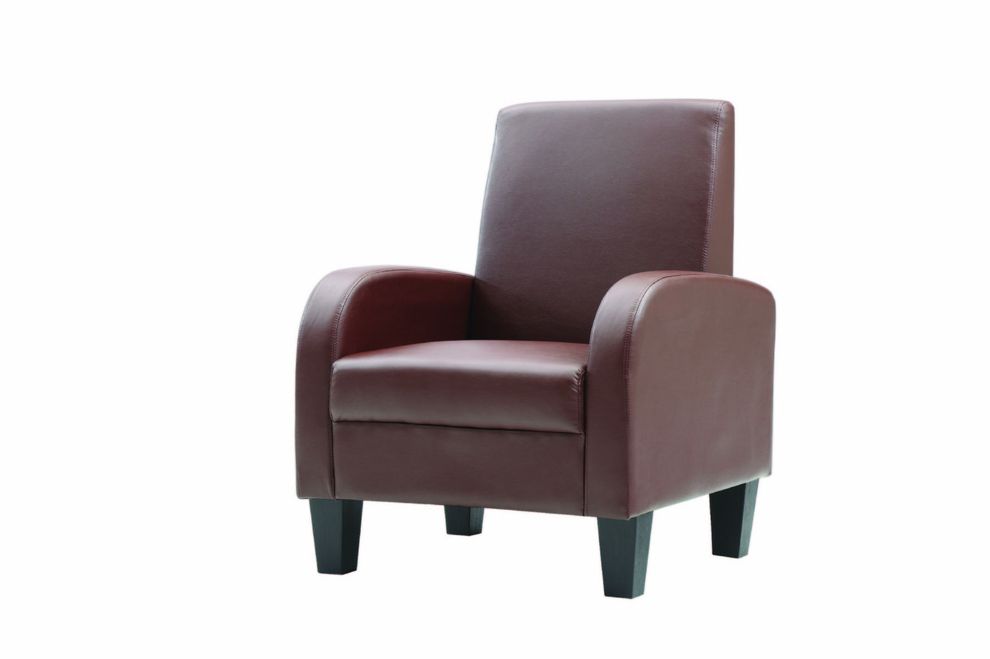 Club chair in leather brown by Glory