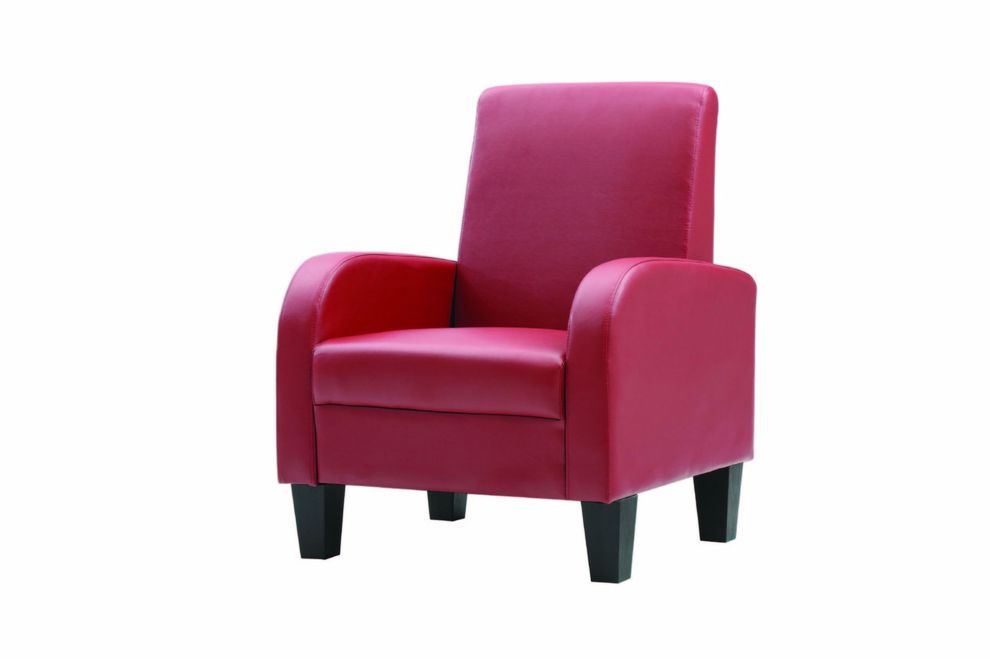 Club chair in leather red by Glory