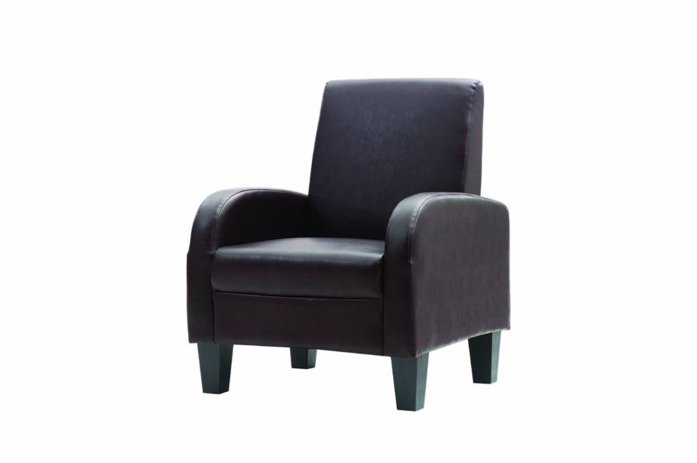 Club chair in leather espresso by Glory