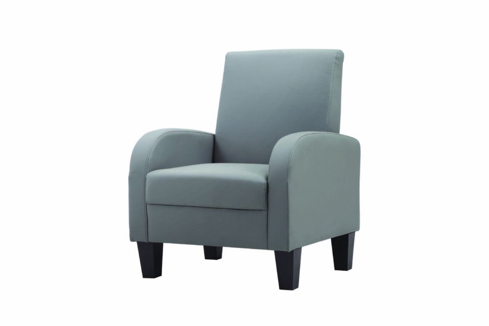 Club chair in leather light gray by Glory
