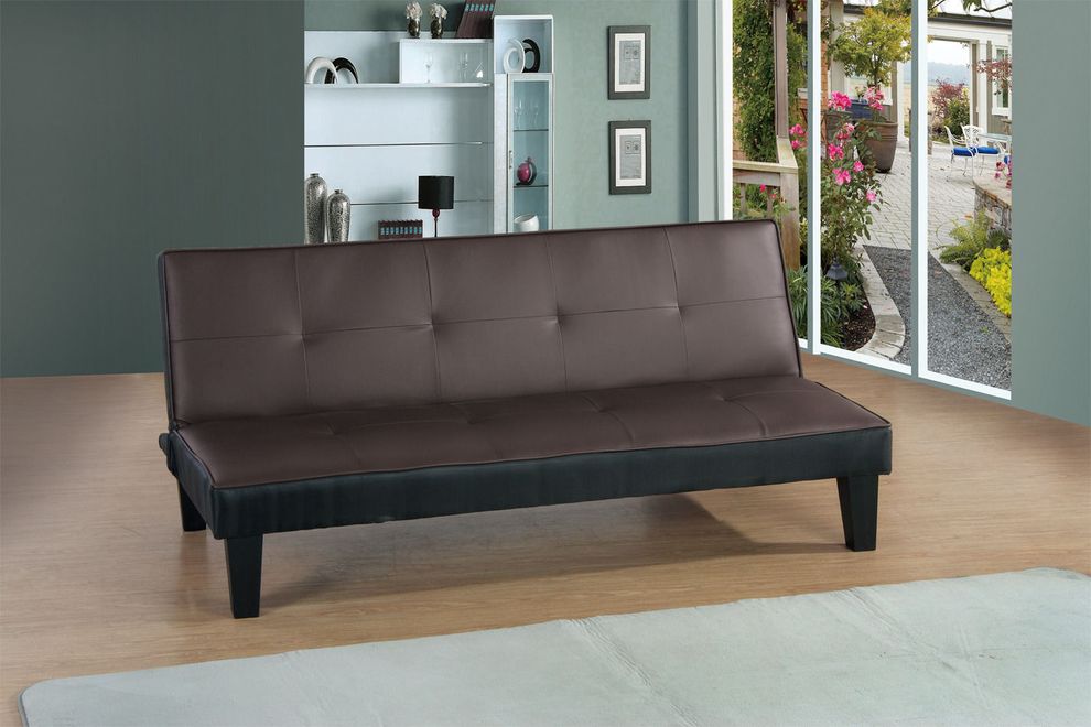 Brown pu leather affordable sofa bed by Glory