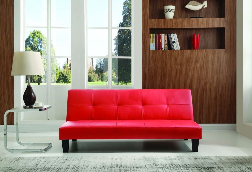 Affordable red pu leather sofa bed by Glory