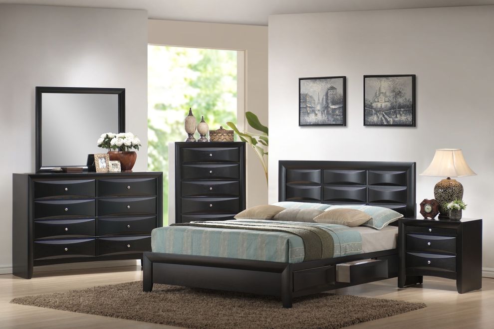 Black storage bed in queen size by Glory