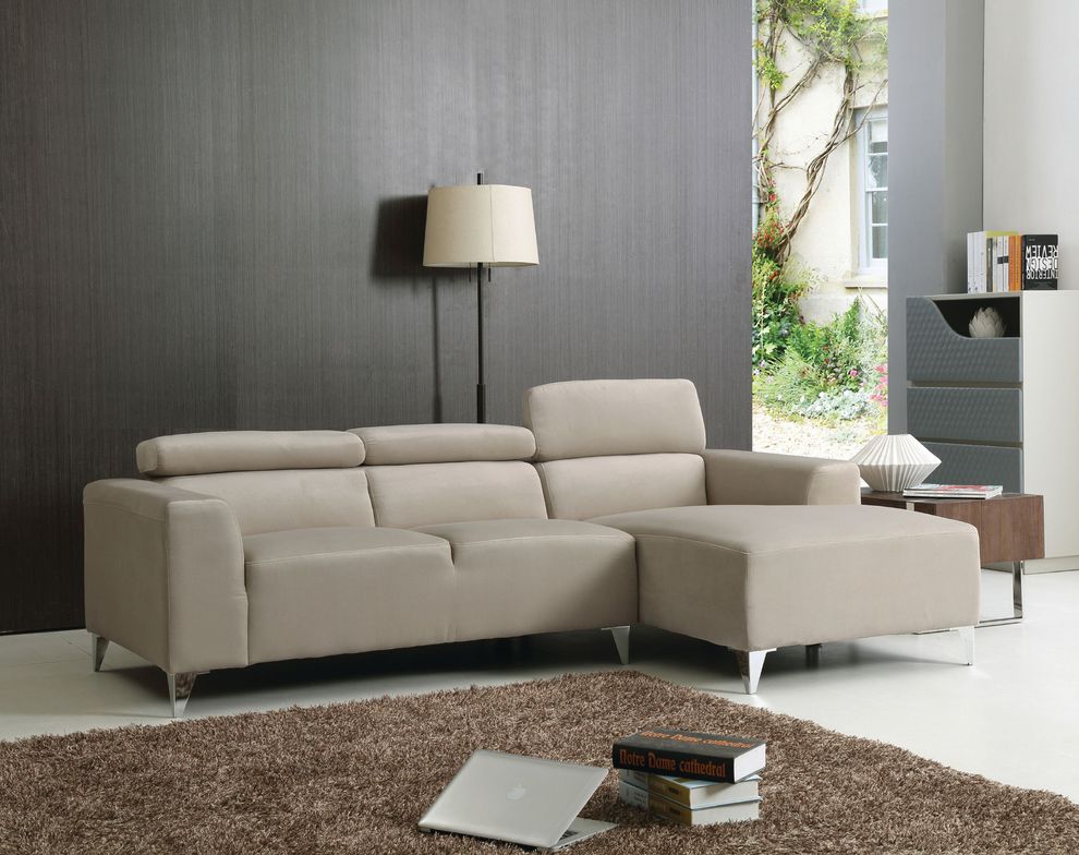 Wheat velvet fabric micro suede sectional sofa by Glory