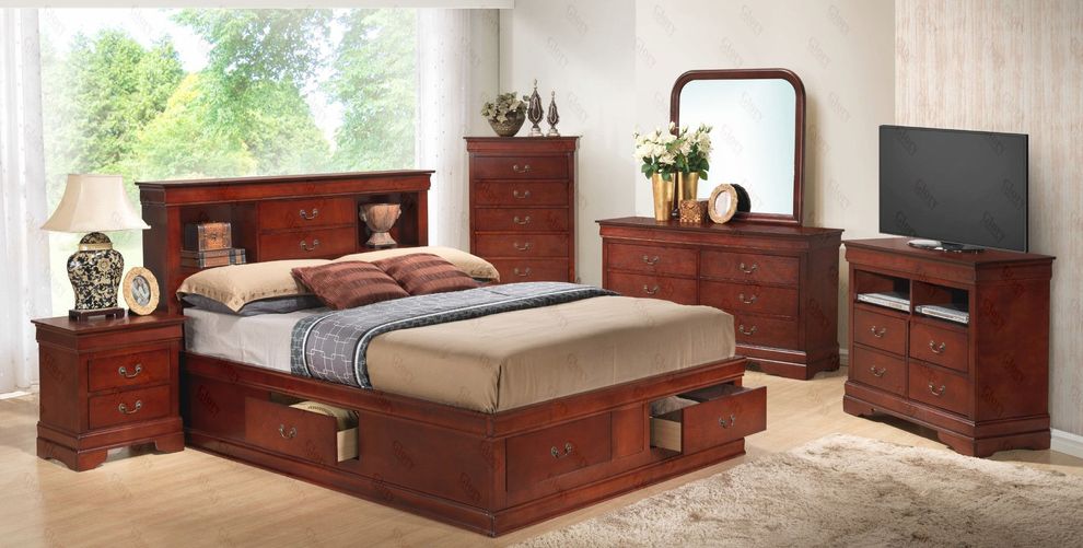 Contemporary storage king bed set in casual style by Glory