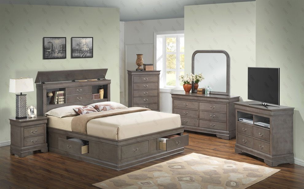 Contemporary storage queen bed set in casual style by Glory