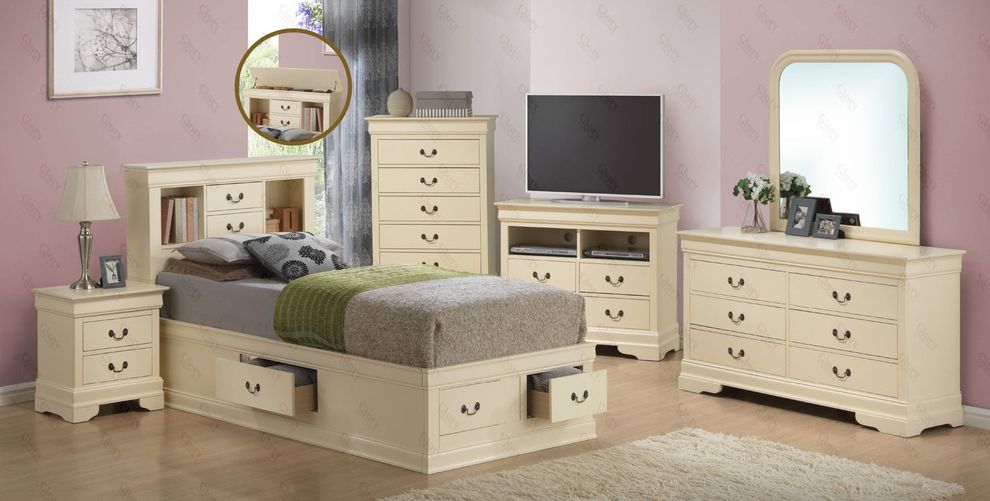 Contemporary storage twin bed set in casual style by Glory