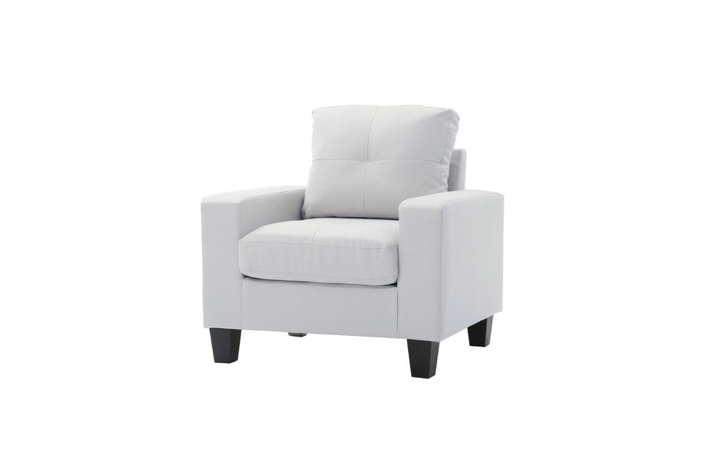 Affordable white faux leather chair by Glory