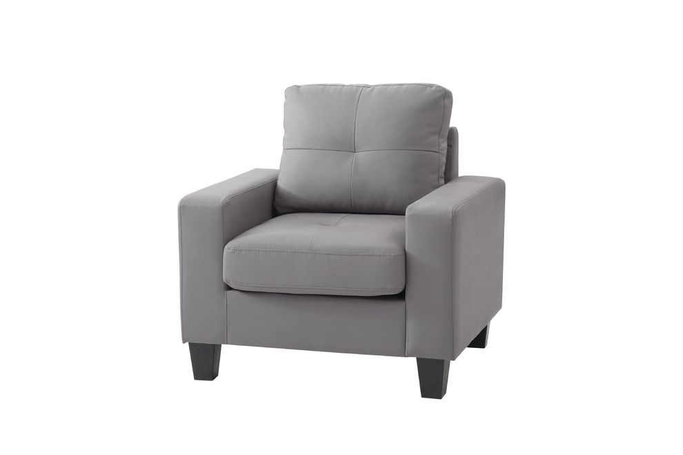 Affordable gray faux leather chair by Glory