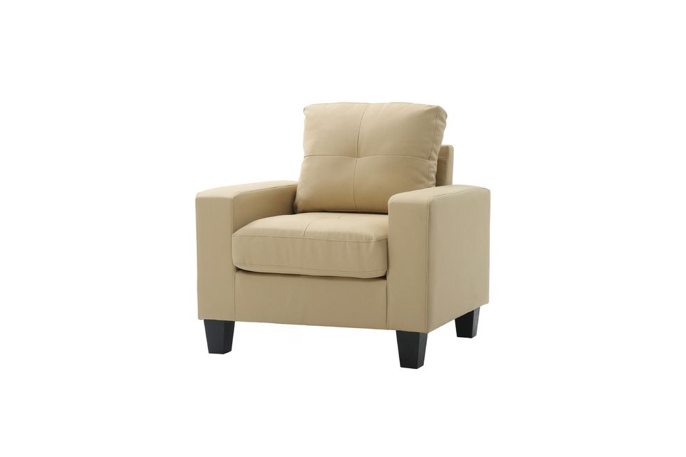 Affordable beige faux leather chair by Glory
