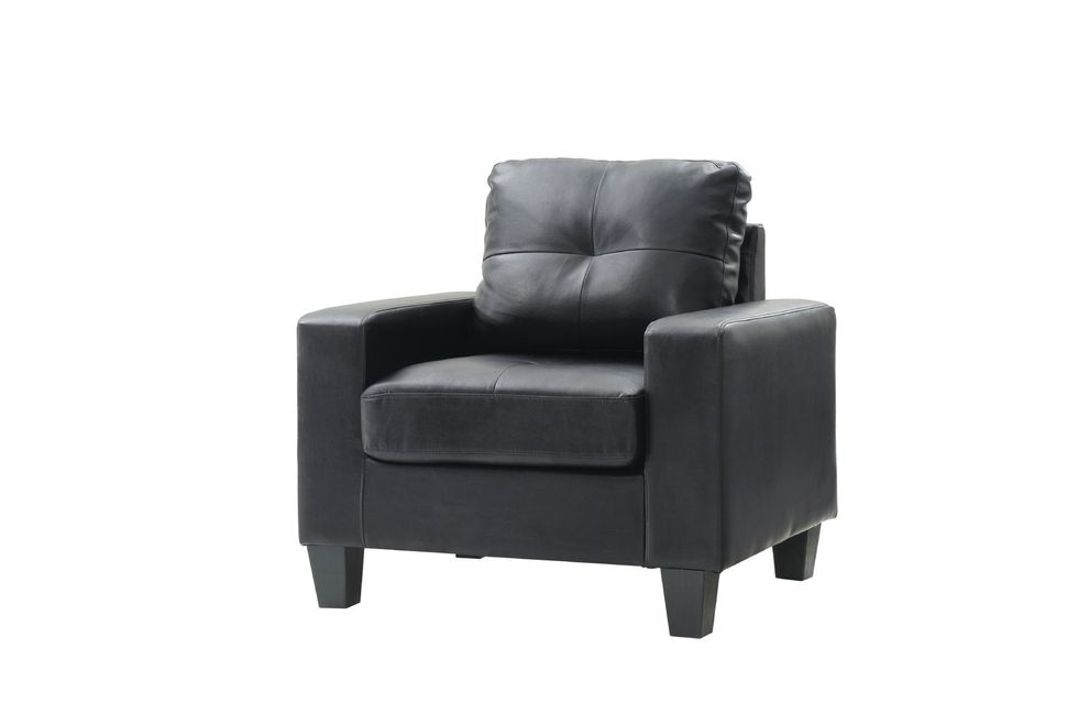 Affordable black faux leather chair by Glory