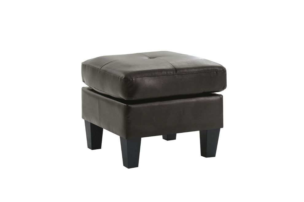 Affordable black faux leather ottoman by Glory