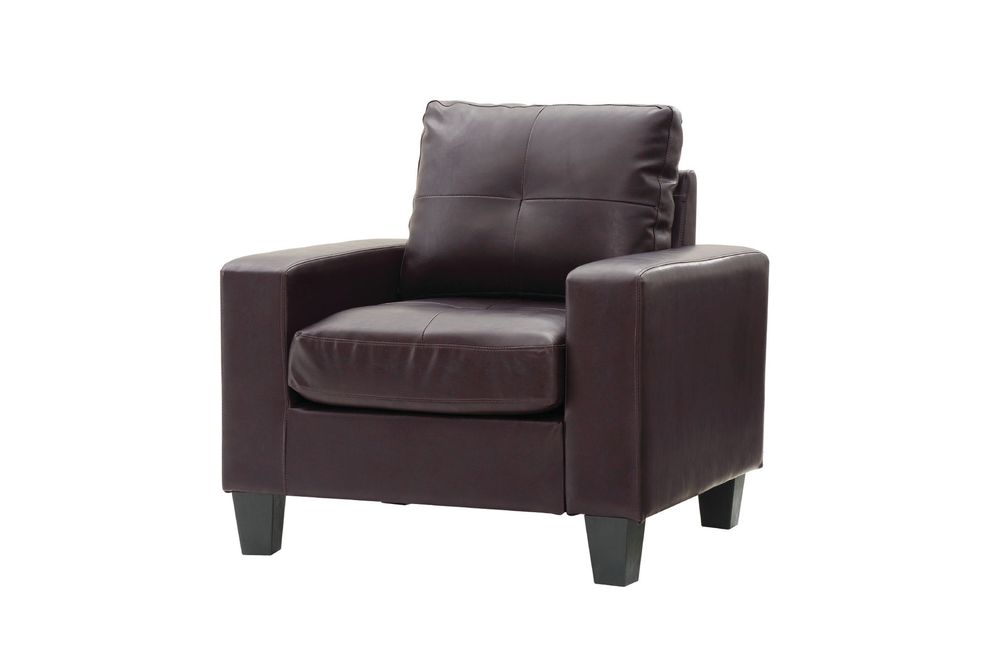 Affordable cappuccino faux leather chair by Glory
