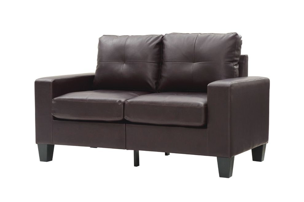 Affordable cappuccino faux leather loveseat by Glory