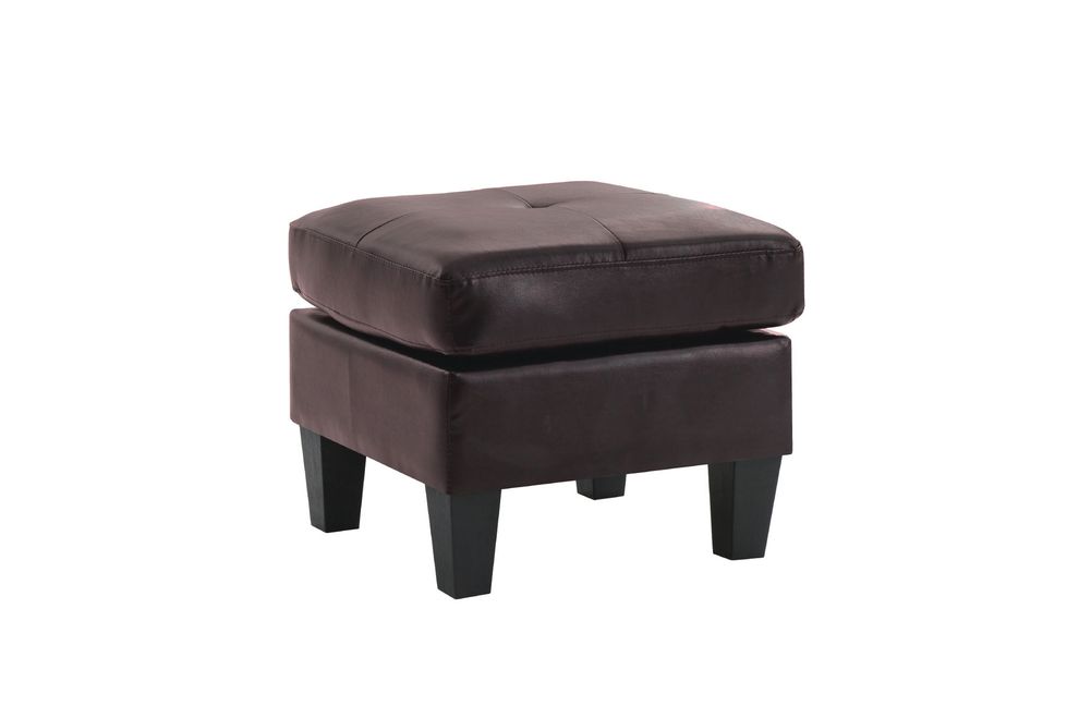Affordable cappuccino faux leather ottoman by Glory