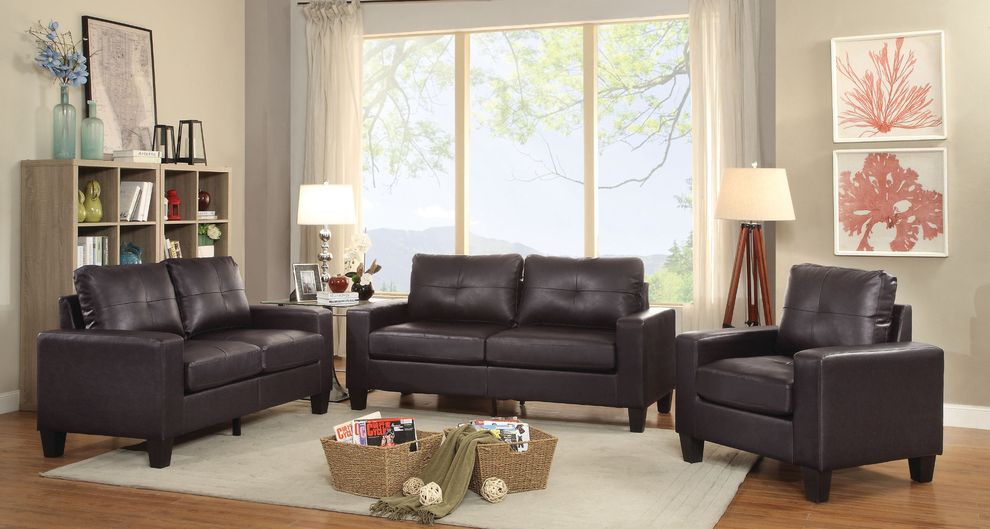 Affordable cappuccino faux leather sofa by Glory