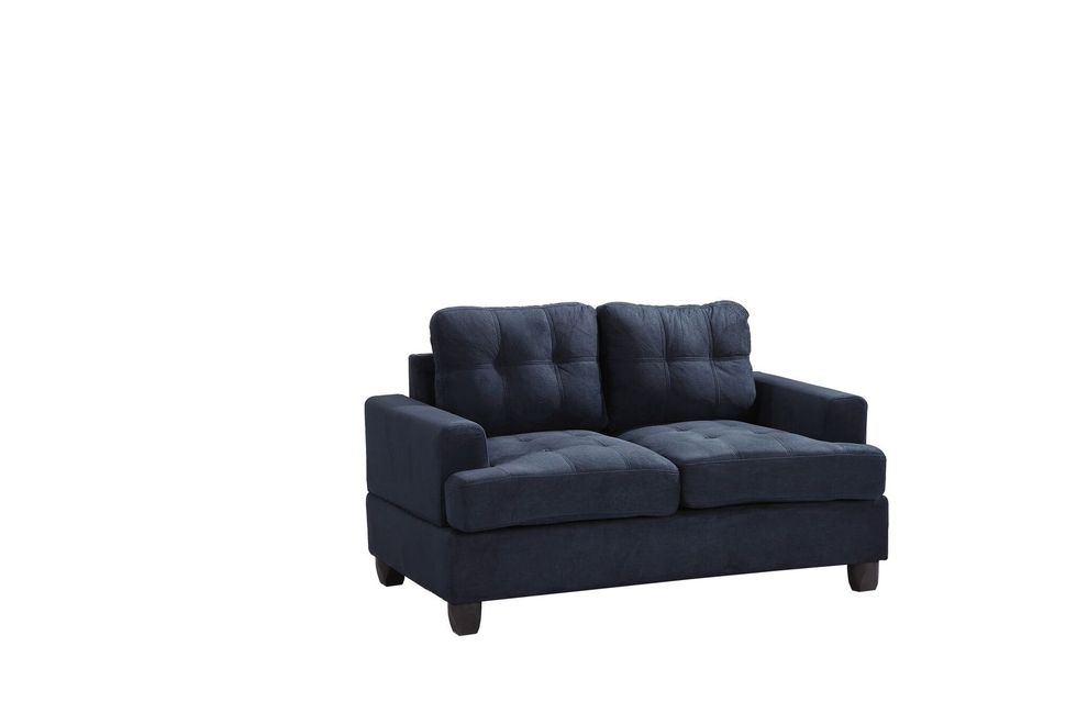 Navy blue microfiber affordable loveseat by Glory